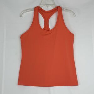All In Motion Essential Racerback Tank Top Womens Small Semi Fit Orange